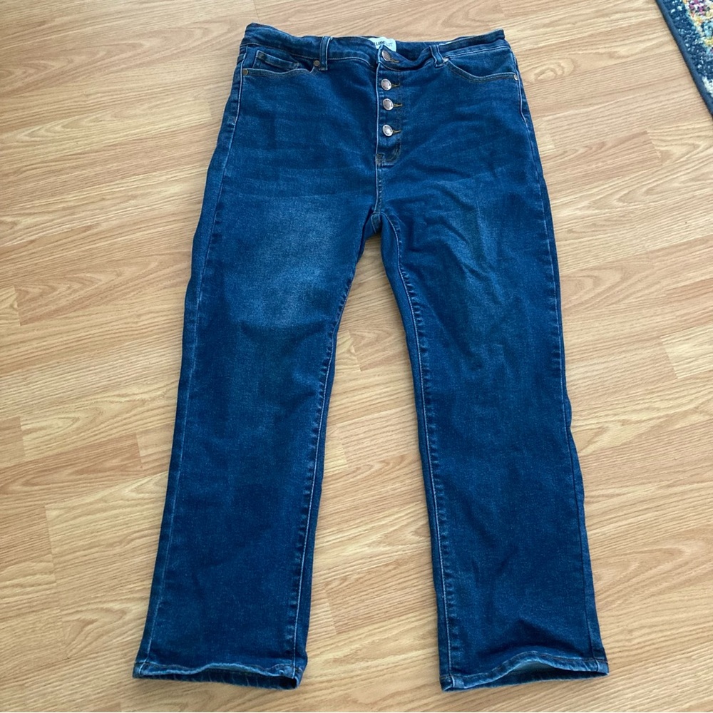 William Rast Button Fly Jeans Slim Straight 30 Blue Denim